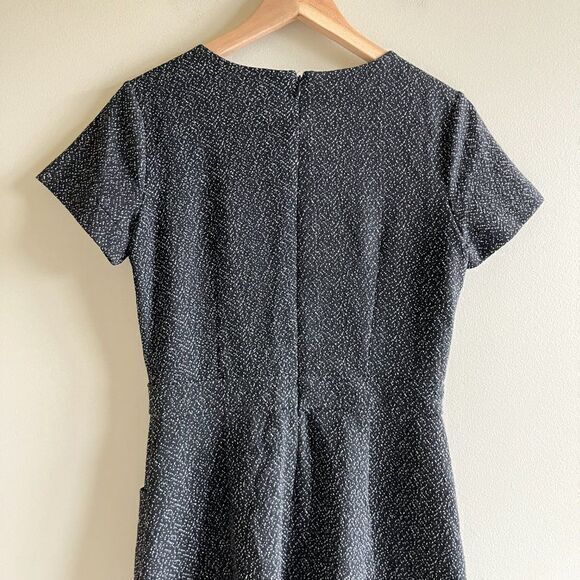 LOFT Ann Taylor Flecked Pocket Flare Dress Tweed Womens Size 2 Short Sleeve Knit - Picture 6 of 7